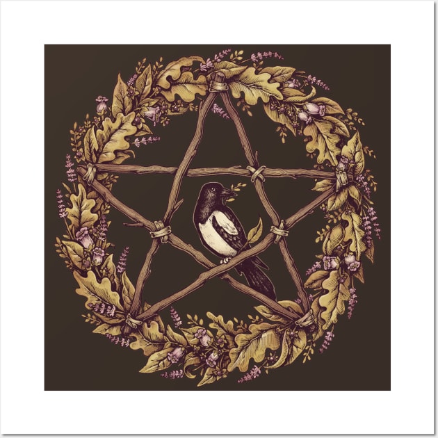 Pentacle Wreath: Wild Witch Wall Art by Medusa Dollmaker